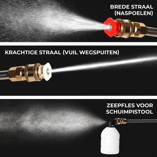 LotaHome - Draadloze Hogedrukreiniger - Inclusief 3 Accu's - Instelbare Accu Drukreiniger - Plantenspuit - Auto Schoon Spuiten - Inclusief 5 Meter Waterslang - Waterdrukreiniger - Spuitpistool - Hogedrukspuit - 30 bar & 24 V - Complete Set van LotaHome — afbeelding 4