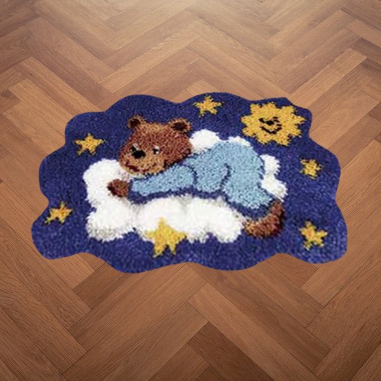 hifrom Knooptapijt om zelf te knopen, 50 x 38 cm, doe-het-zelf knoophaak, tapijtset, knoopsets, latch haakset, kruissteekset voor doe-het-zelf handwerk, geschenken, deurmat, woondecoratie (1 paard