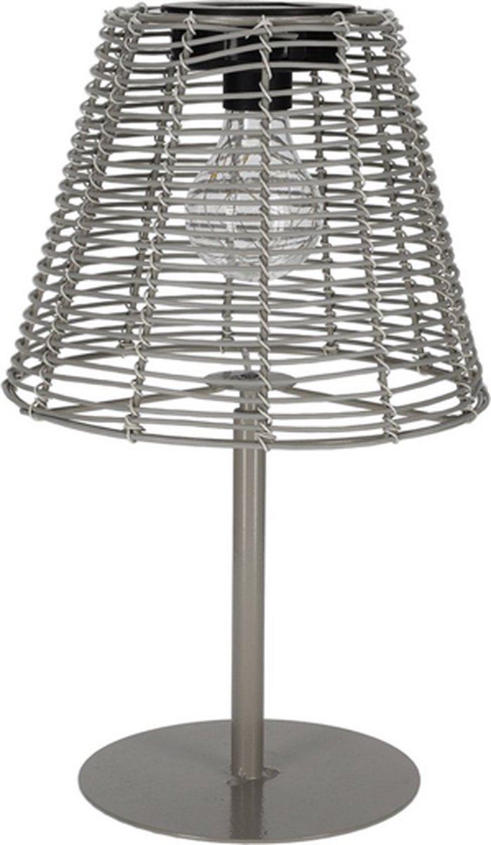 JENS Living Solar tafellamp Liv - LED Lamp - Ip44 - ∅20 x 33 cm - Grijs