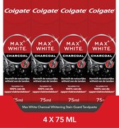 Bol.com Colgate Max White Charcoal Whitening Tandpasta - 4 x 75 ml - Voor Witte Tanden - Voordeelverpakking aanbieding