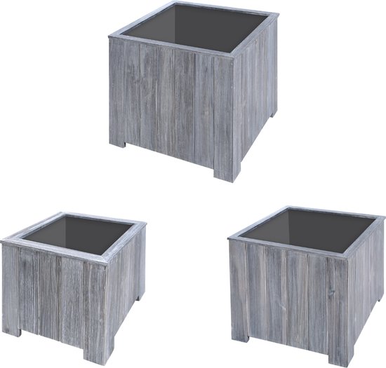 Pottery Pots Jumbo 70x70x53 cm grijs vierkante plantenbak