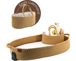 Muuzey Verschoonmand incl. luiermand - Mozesmand - Verschoonmand XL - Incl. Extra comfortabel Matras en Matrashoes - Aankleedkussen - Luxe Verschoonmand - Verschoonkussen - Changing Basket - Handgemaakt
