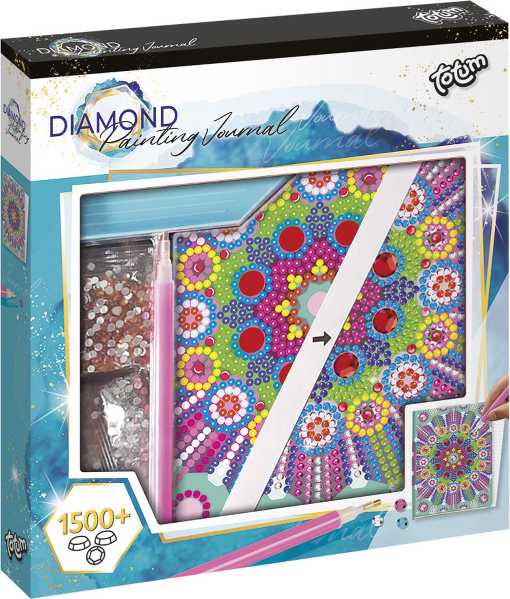 Totum Notitieboek mandala - diamond painting dagboek schrijfboek - creatief speelgoed meisjes knutselen creatief cadeautip