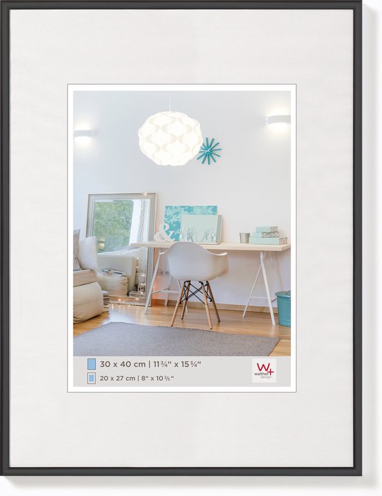 Walther New Lifestyle - Kunststof lijst - Fotoformaat 42x59,4 cm (DIN A2) - Kunstglas - Zwart