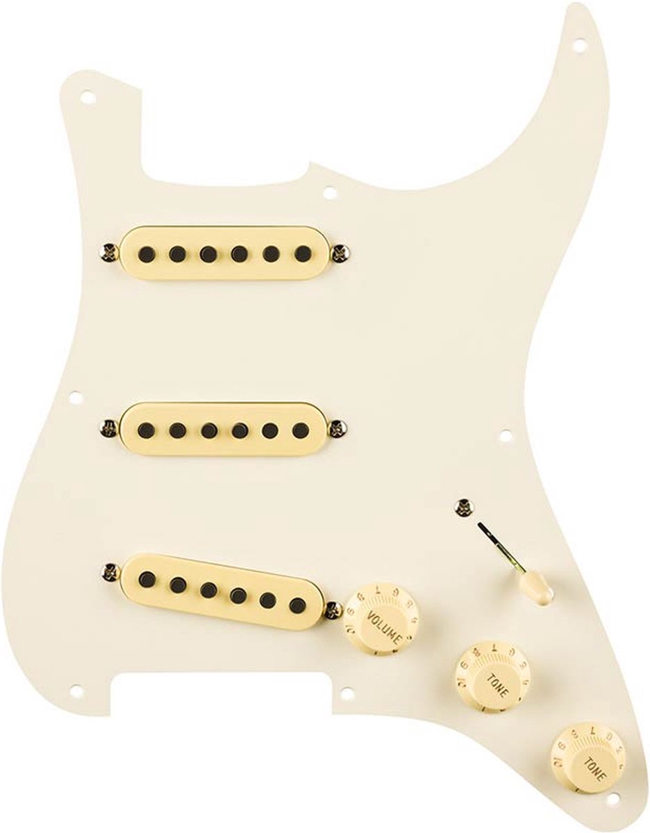 Fender 992248506 Pre-wired Strat Pickguard Eric Johnson Signature SSS, 8 screw holes, parchment