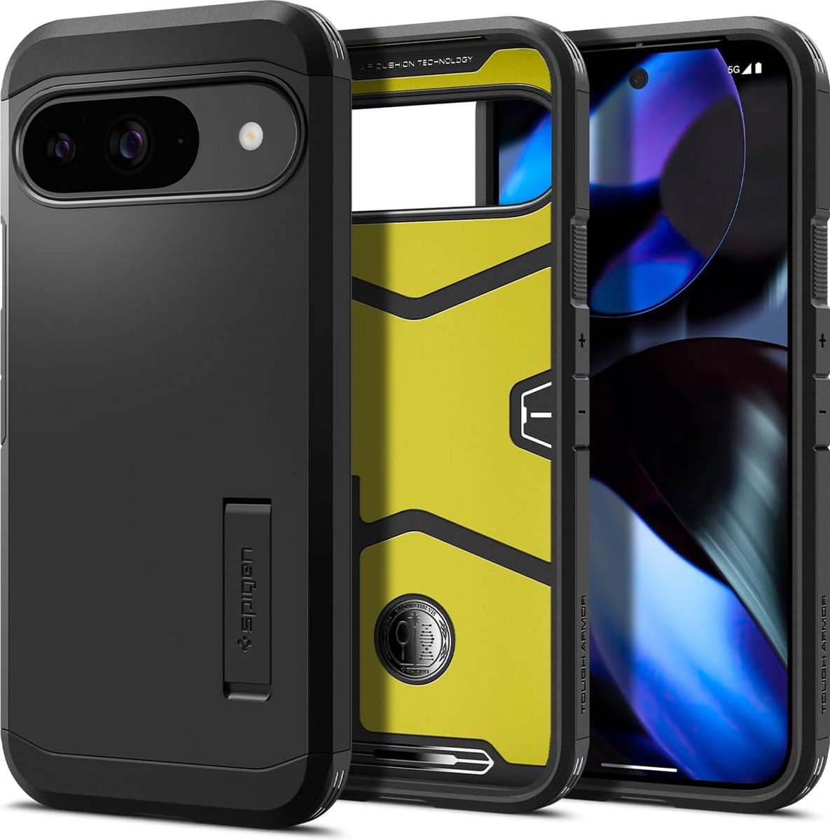 Spigen Geschikt voor Google Pixel 9 / 9 Pro - Back Cover Hoesje - Tough Armor - Zwart