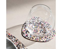 Love Liga Eco glasonderzetter ovaal set van 4 Beach Clean Pebble