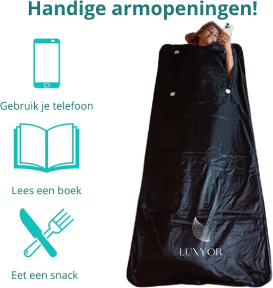Lifepro RejuvaWrap Infrarood saunadeken, verwarmde deken voor ontspanning, draagbare saunakomslag, spa-achtige ervaring thuis met 9 warmtestanden (35 °C tot 180 °F), thermische ontgiftingswikkels en
