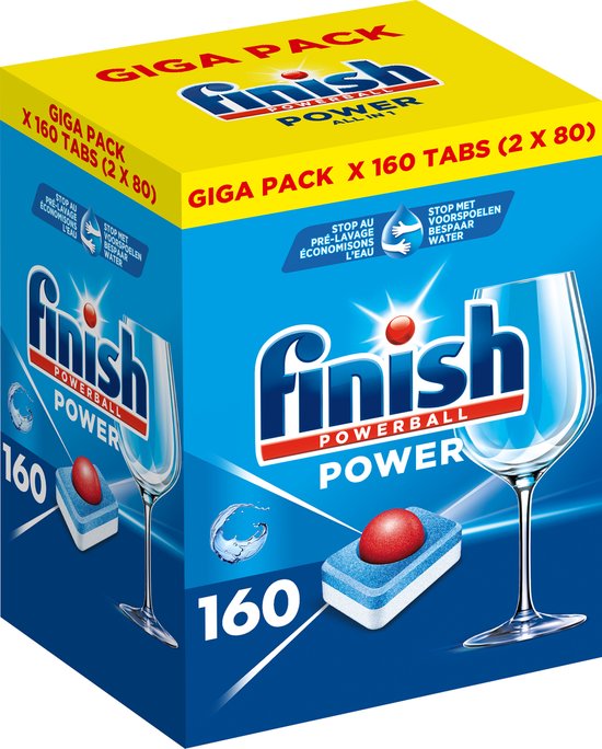 Foto: Finish power all in one regular vaatwastabletten 160 stuks halfjaarbox