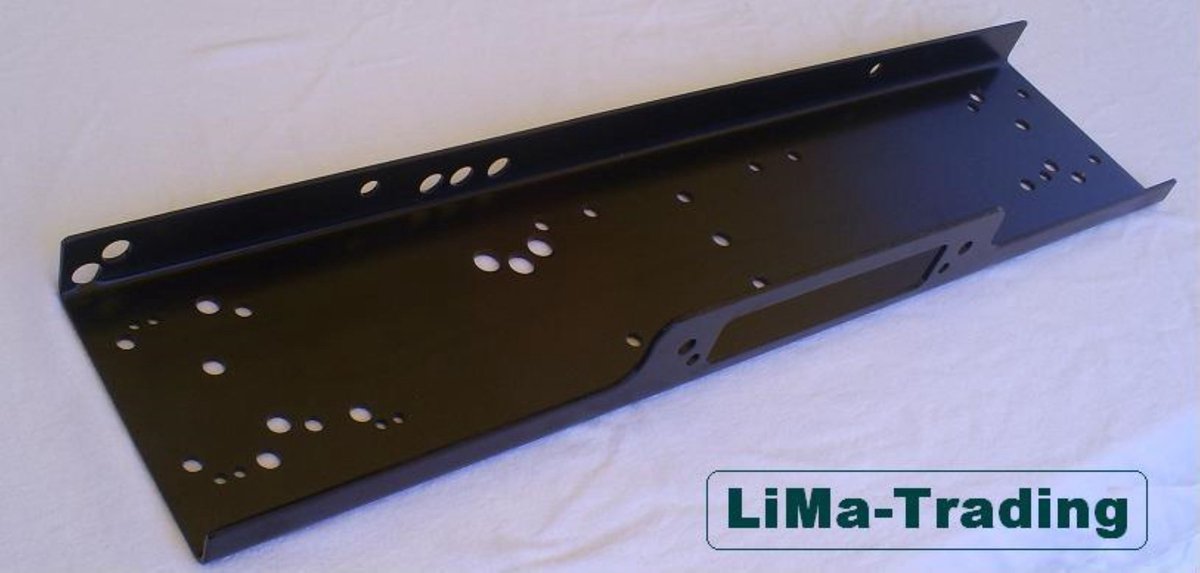 Montageplaat 180 mm tbv een lier - lier montageplaat 180 mm- lier montage plaat - winch montageplaat 180 mm - 4x4 accessoire - 4x4 onderdelen