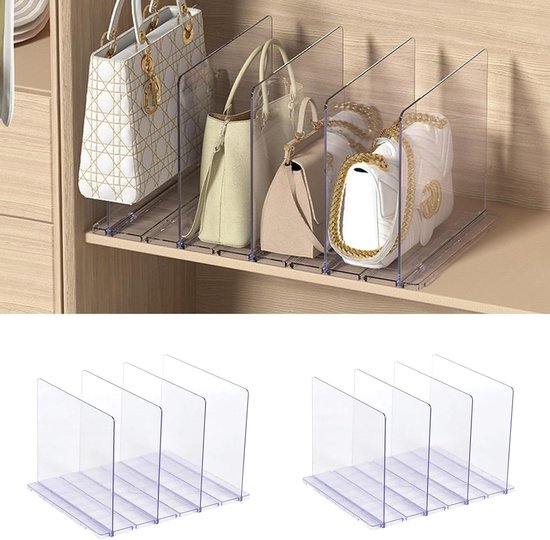 Portemonnee opbergorganizer, tas verdeler voor kast organizer - plank verdeler opslag organizer, plank verdeler, tas opslag verdeler, tas opslag verdeler, portemonnee plank, portemonnee tas verdeler
