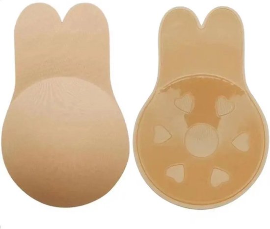 Foto: Scoby plak bh invisible bra beugelloze beha onzichtbare beha zelfklevende bh strapless jurk push up l xl beige 2 paar 4 stuks