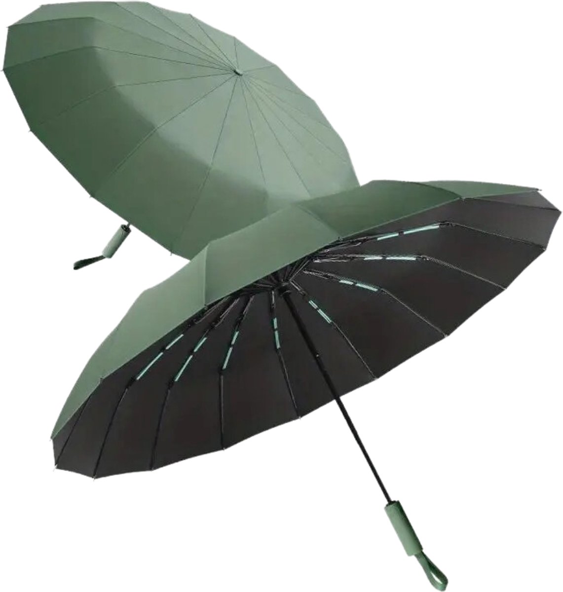 Bovista Windproof Paraplu - Opvouwbaar - Moderne Stormparaplu - Stormproef - Automatisch Uitklapbaar - Umbrella - Groen