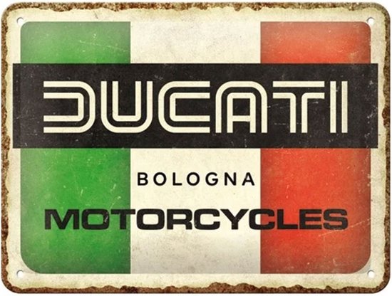 Tin Sign 15 x 20cm Ducati - Italy Giugiaro Logo