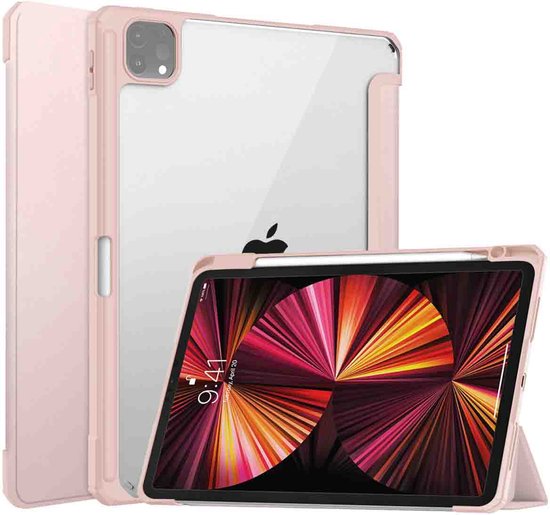 Foto: Imoshion tablet hoes geschikt voor ipad pro 11 2020 ipad pro 11 2021 ipad pro 11 2022 ipad pro 11 2018 imoshion trifold hardcase bookcase roze