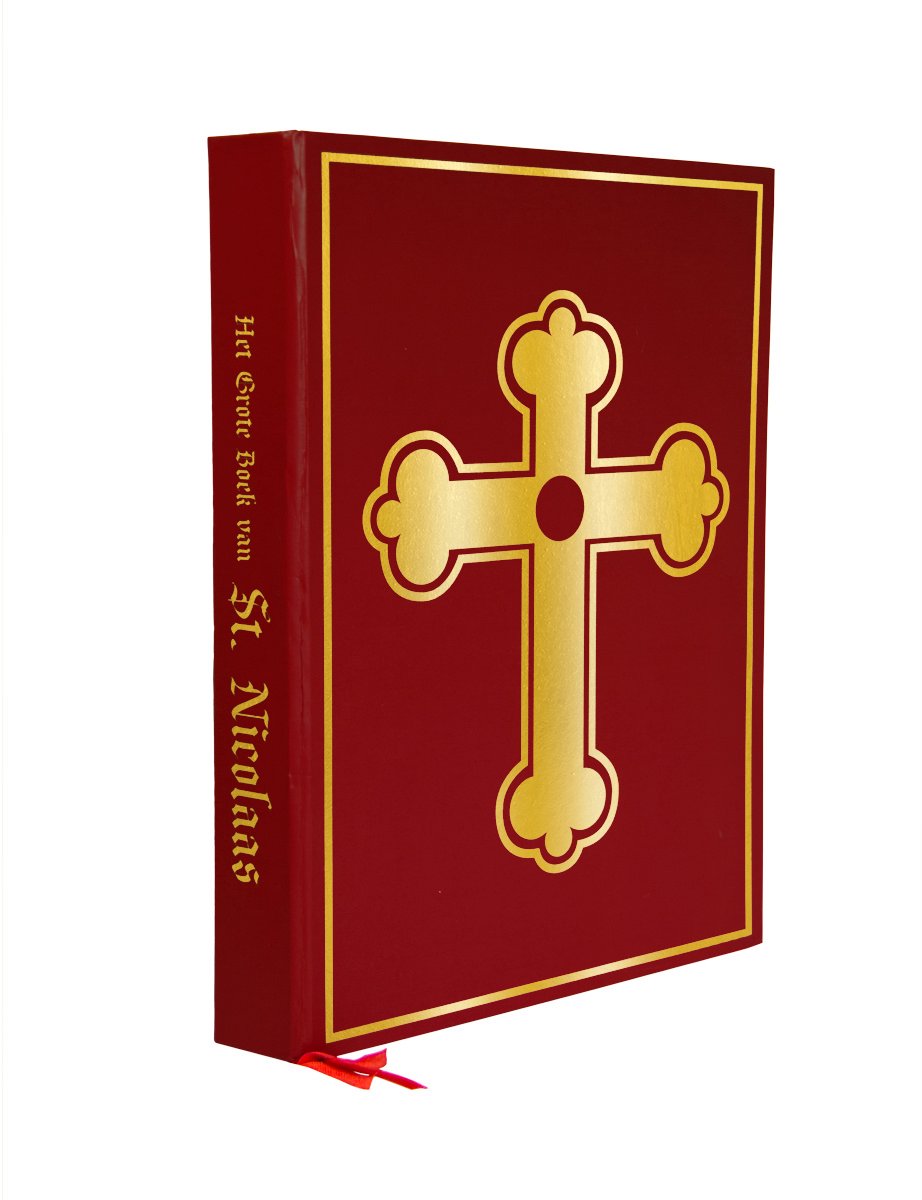 Het Grote Boek van Sinterklaas – rood, 33 cm: rood accessoire voor het Sinterklaasfeest