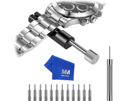 MMOBIEL Horlogeband inkorter Reparatiegereedschap Horloge met 12 Extra Pinnen - Pin Verwijderen Reparatie Kit - Metalen Horlogeband Vervanging