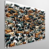 Pixel art koeien schilderij | Boerderijbeelden gecreëerd in prachtige pixel art koeien kunstwerk | Kunst - 30x30 centimeter op Canvas | Foto op Canvas