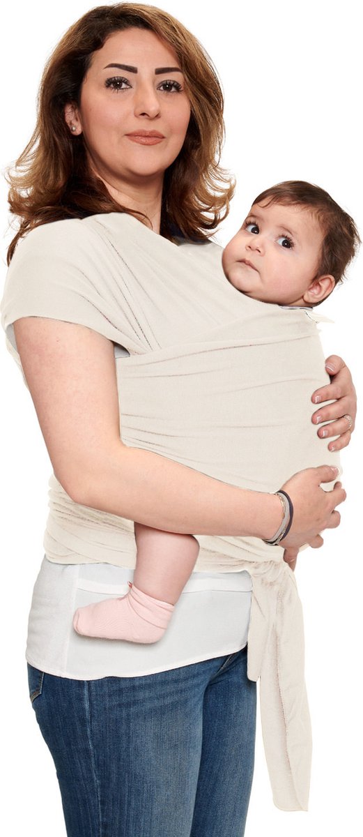 Baby Garden draagdoek Licht Beige - Ergonomisch - Original - Met slabbetje van $ — afbeelding 3