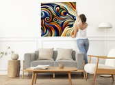 Pop art vee schilderij | Boerse Blikvangende Kunst: Een Pop Art Interpretatie van Vee | Kunst - 100x100 centimeter op Canvas | Foto op Canvas