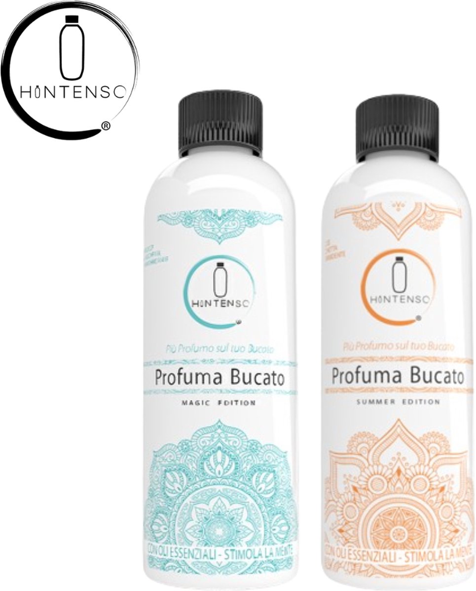 Wasparfum Hintenso Turquoise Magic Edition 500 ml + Wasparfum Hintenso Summer 500ml - Proefpakket - 140 Wasbeurten - Frisse was - Inclusief 1 gratis tester - Heerlijke geur - Textielverfrisser – Wasverzachter – Bloemen - Wasparfum - Wasmachine