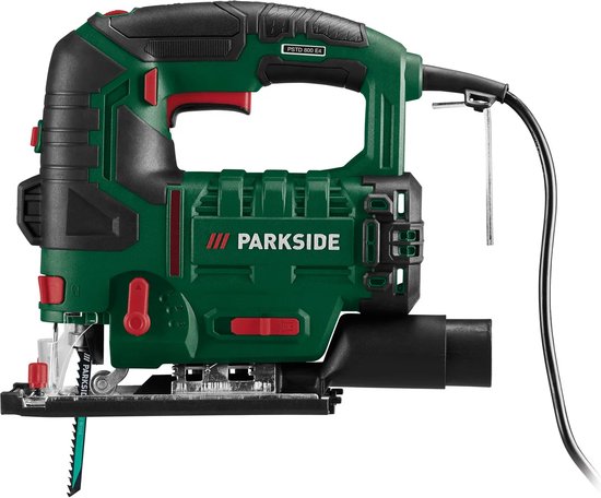 PARKSIDE PSTD800 Decoupeerzaag - Max. zaagdiepte hout: 80 mm - Max. zaagdiepte metaal: 8 mm - Pendelbeweging: 3 pendelstanden - De verstelbare bodemplaat maakt zaagsneden mogelijk tot 45°