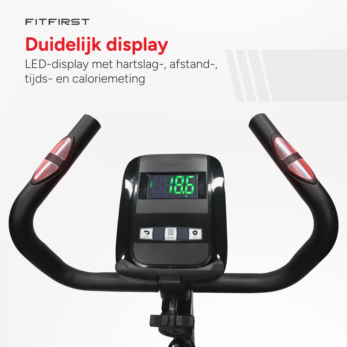 Afbeelding 2 van FitFirst Hometrainer Rider 5 | Ingebouwde Hartslagmeter | Magnetische Weerstand | Makkelijk verrijdbaar | In hoogte en zitafstand verstelbaar | Fitness Fiets |