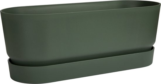 Elho Greenville Long 50 - Planteur pour Extérieur - Ø 49.0 x H 18.0 cm - Leaf green