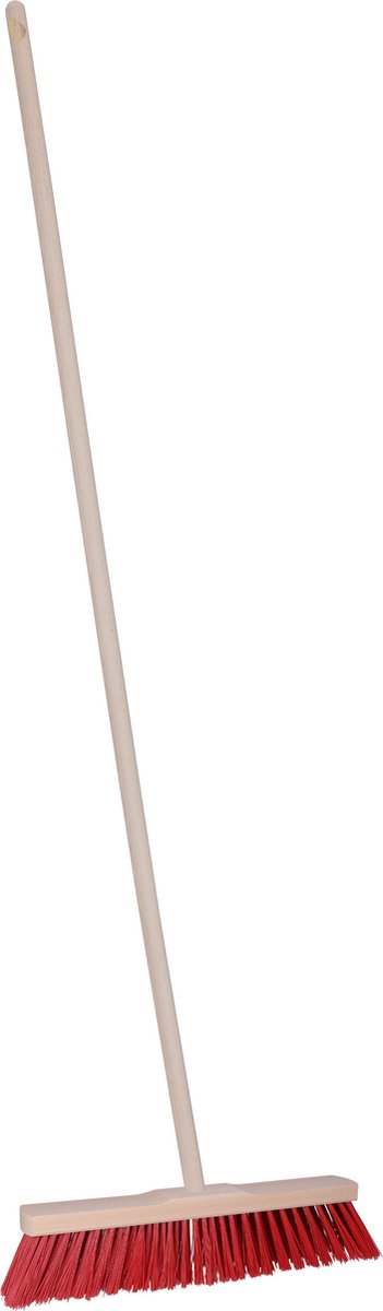 Goedkoopste Brumag Straatbezem Dirtmaster voor buiten terras tegels en klinkers - Harde bezemkop 40 cm breed - Houten steel van 139 cm