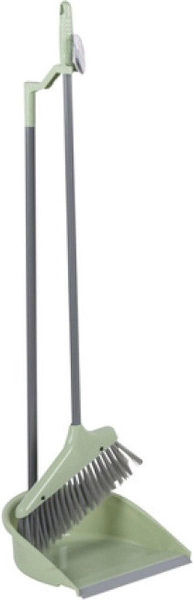 Goedkoopste Lifetime clean Stoffer en Blik - Lange Steel - Groen - Rubber rand- Gemakkelijk en Rugvriendelijk