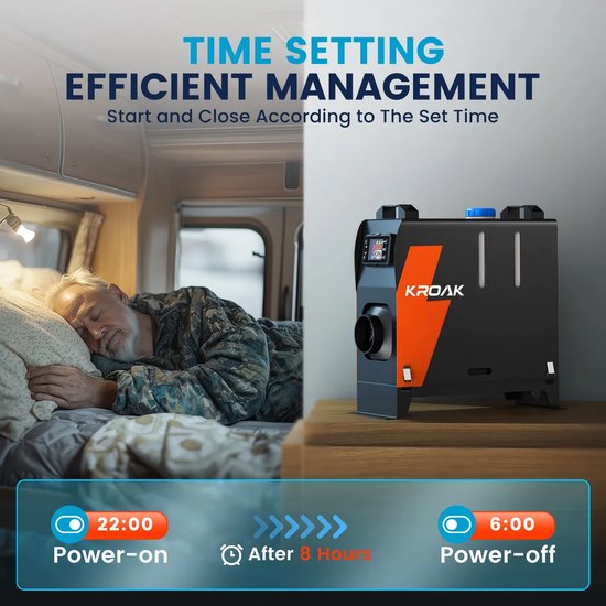 zhongqianji Standverwarming Diesel 8kW 12V,Dieselverwarming met water-luchtverwarming,Verwarming Diesel Met LCD-display, voor camper Watertankverwarming, Vrachtwagen Motorvoorverwarming