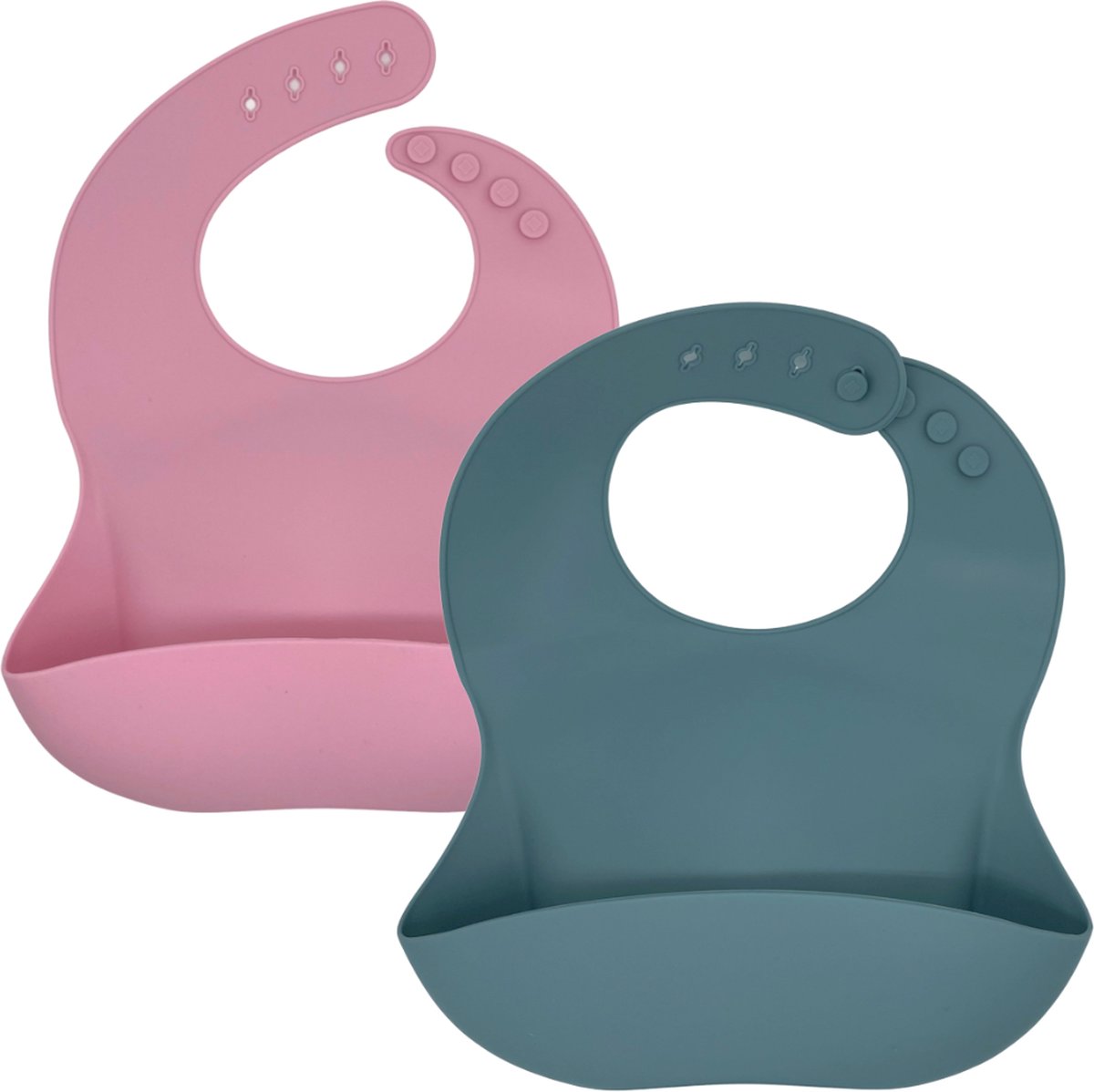 Upgrade Babyslabbetje-Babyslabbetjes-Slabbetjes-Silicone-Wasbaar-Vaatwasbestending-Slab-Roze-Groen-Blauw