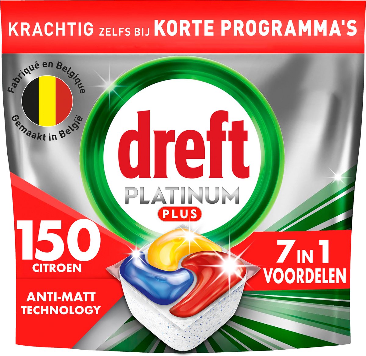 Goedkoopste Dreft Platinum Plus All In One Vaatwasmiddel - Anti-dofheidstechnologie Citroen - Voordeelverpakking 5 x 30 - Vaatwastabletten