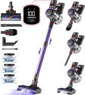 Bol.com Steelstofzuiger - 30000Pa - Touchscreen en anti - klit borstel - 360W Steelstofzuiger Draadloos - Batterijduur tot 50 mi... aanbieding