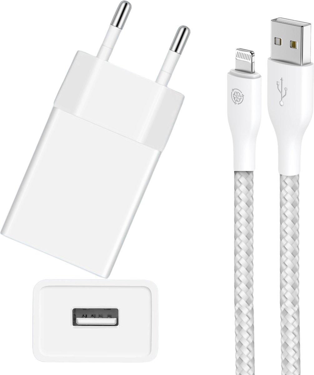 Oplaadstekker met geschikt voor iPhone Kabel - Lightning naar USB Kabel 2 Meter