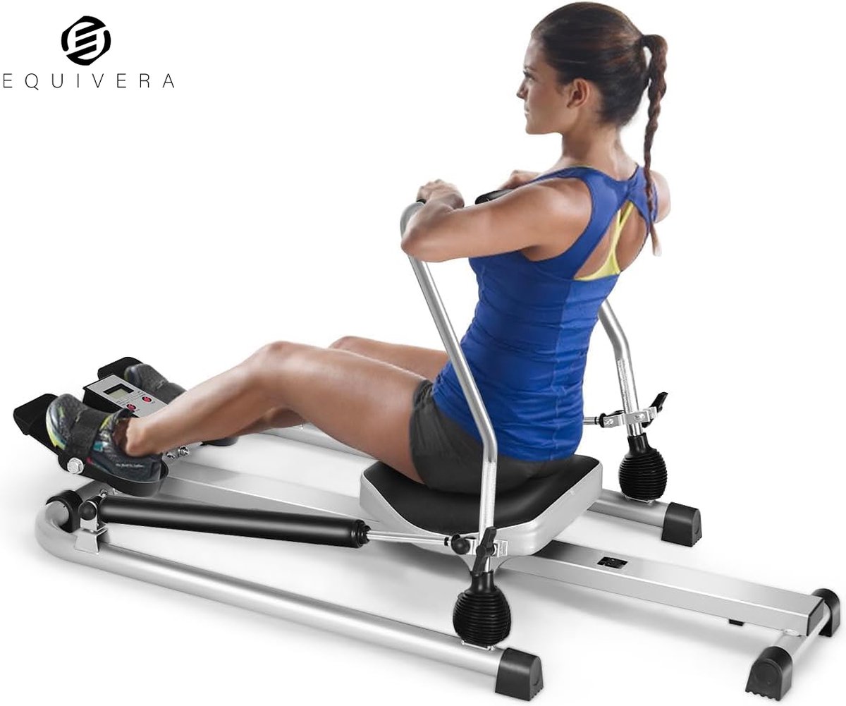 Afbeelding 3 van Equivera Roeimachine - Roei Apparaat - Roeimachine voor Thuis - Roeien - Fitness Machine