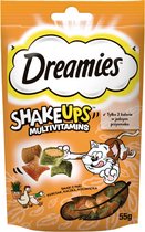 Catisfactions - Dreamies - Shake Ups Multivitaminen - 2kcal per stuk - 55gram - Gevogelte - Katten snack - Traktatie - Katten snoepjes - Krokant vanbuiten - Zacht vanbinnen