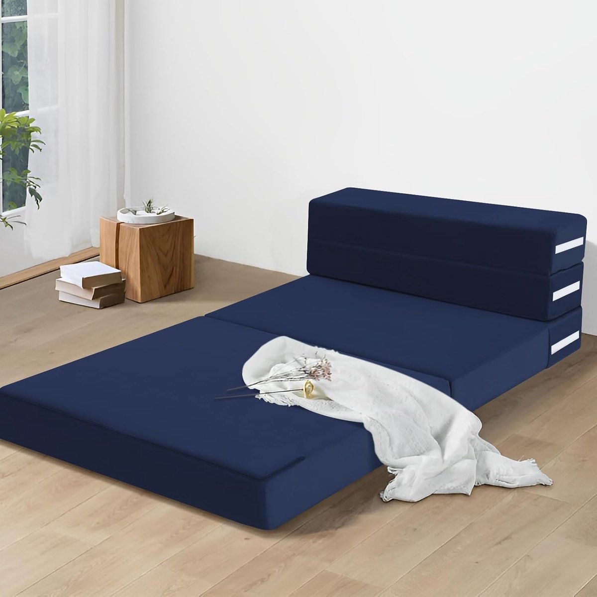 Matelas Pliant Pour Adultes - Matelas Pliable Résistant à L'eau - Chauffeuse Convertible - Lit Futon Pliant D'invité - Noir - Maison