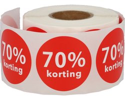 70% Korting Stickers 35 mm - 500 stuks op Rol - Kortingsstickers Afprijs Promotie Sticker - Actiesticker - Dappaz