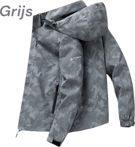 Aventury® Windjack - Windjack Heren - Regenjack - Regenjas Heren - Regenjas - Outdoorjassen - Maat L - Grijs