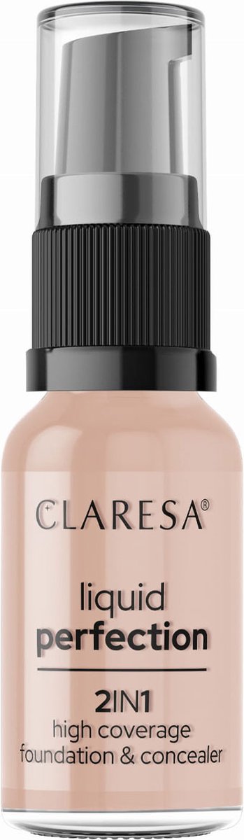 CLARESA LIQUID PERFECTION 104 NUDE 2 IN 1 FOUNDATION & CONCEALER 18 GRAM