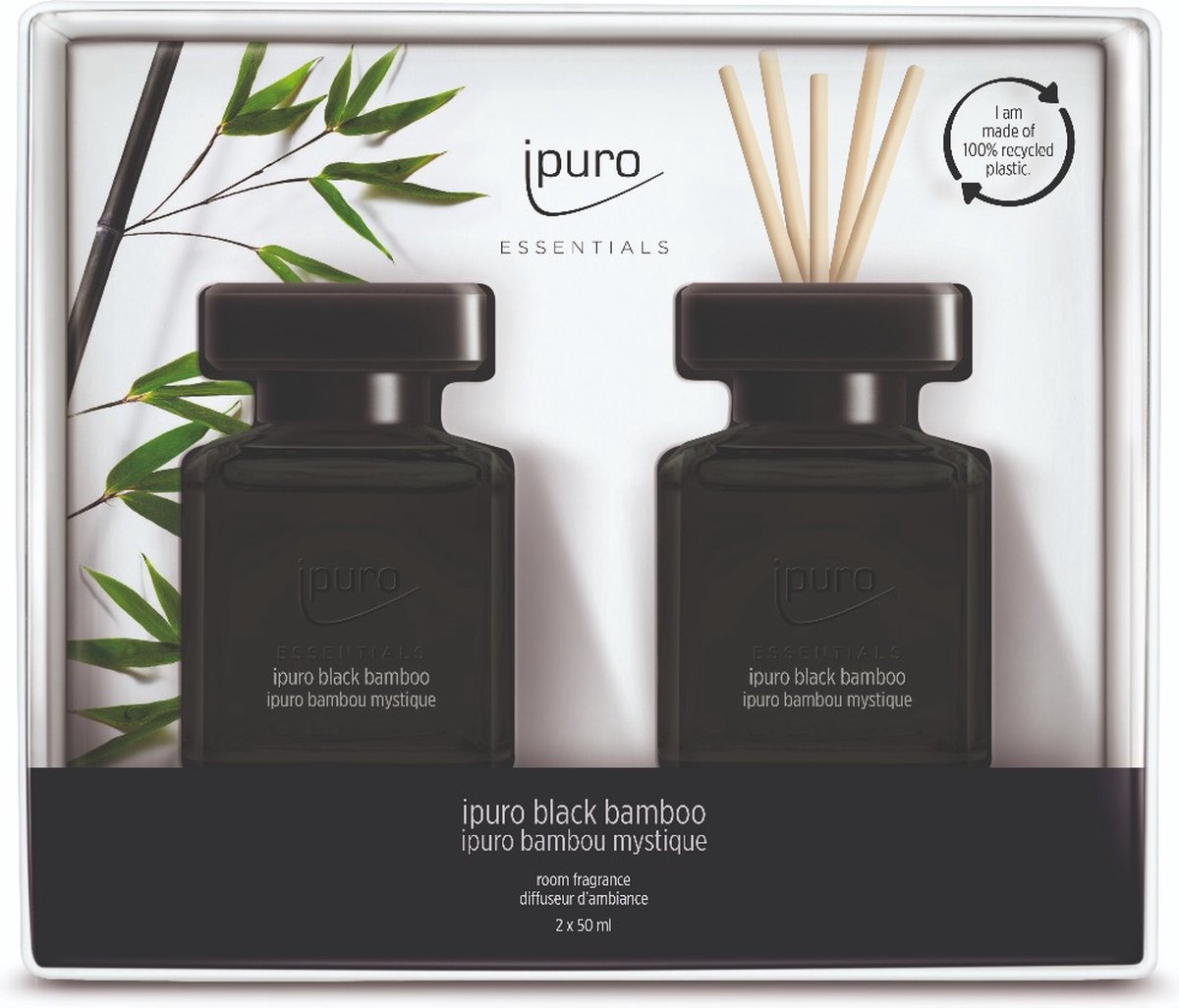 Goedkoopste Ipuro Black Bambo Giftset 2x50ml - Geurstokjes