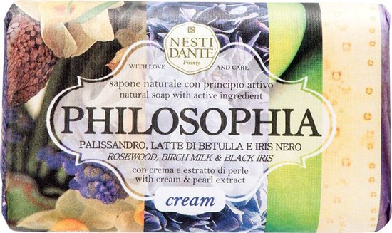 Nesti Dante Philosophia Seife – 250 G, Mit Creme & Perlen, Für Alle Hauttypen – Natürliche Olivenöl-Pflege