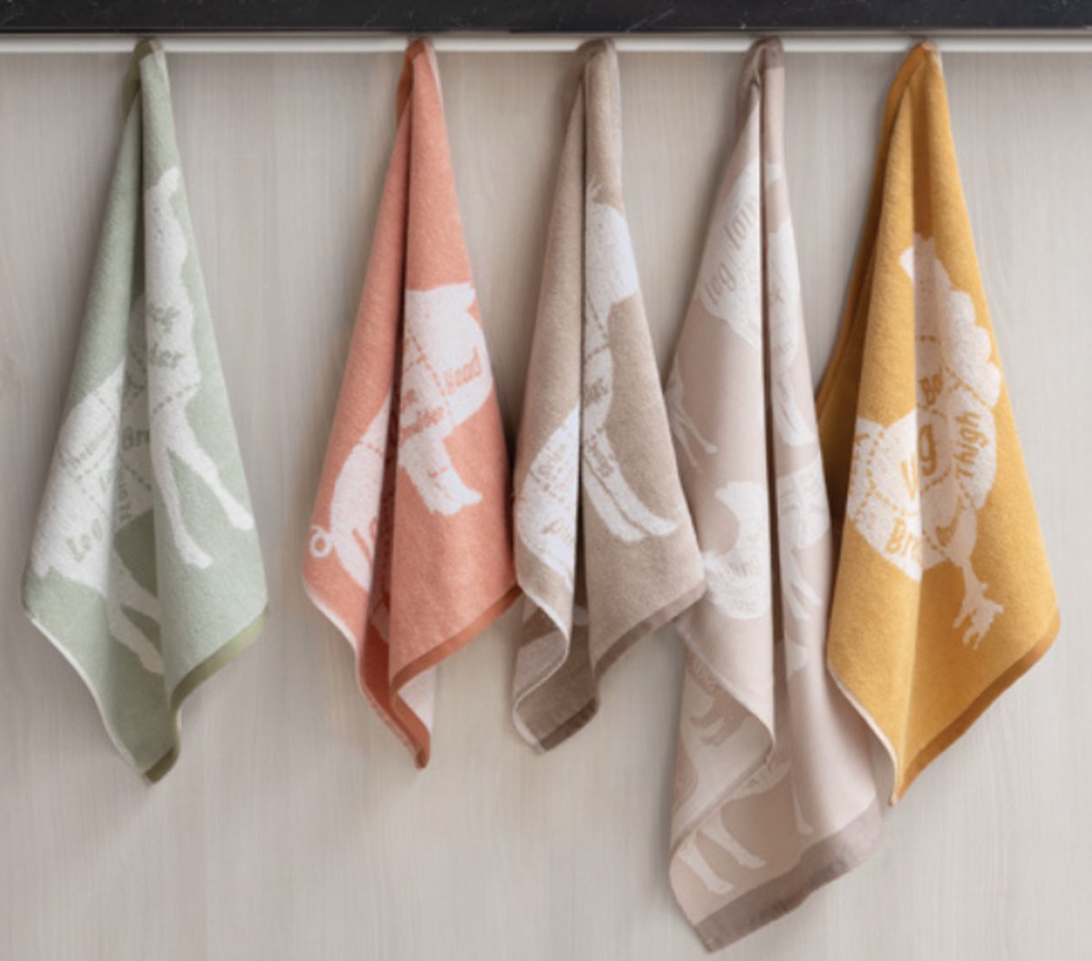 Lasa Home Keukendoek Print koe salie groen