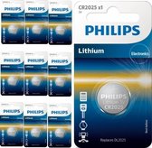 10 Stuks - Philips CR2025 3v lithium knoopcelbatterij