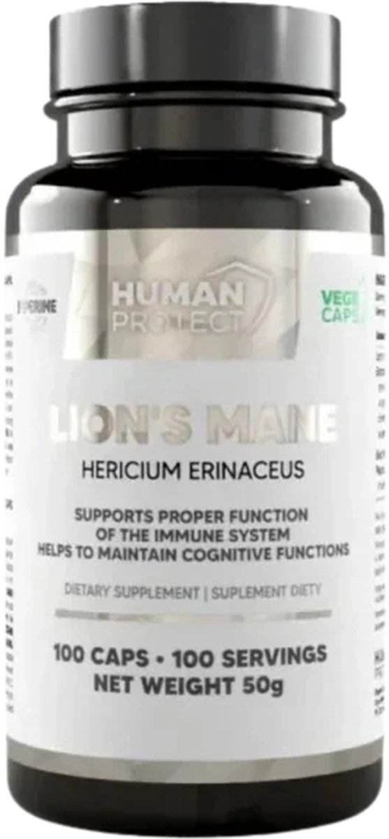 Goedkoopste Human Protect - Lion's Mane 400mg - 100 caps - 100 doseringen - Lions Mane - Lion's Mane - Pruikzwam - Superfood