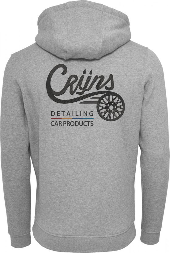 CRIJNS KWALITEITS HOODIE GRIJS / ZWART Logo - MEDIUM
