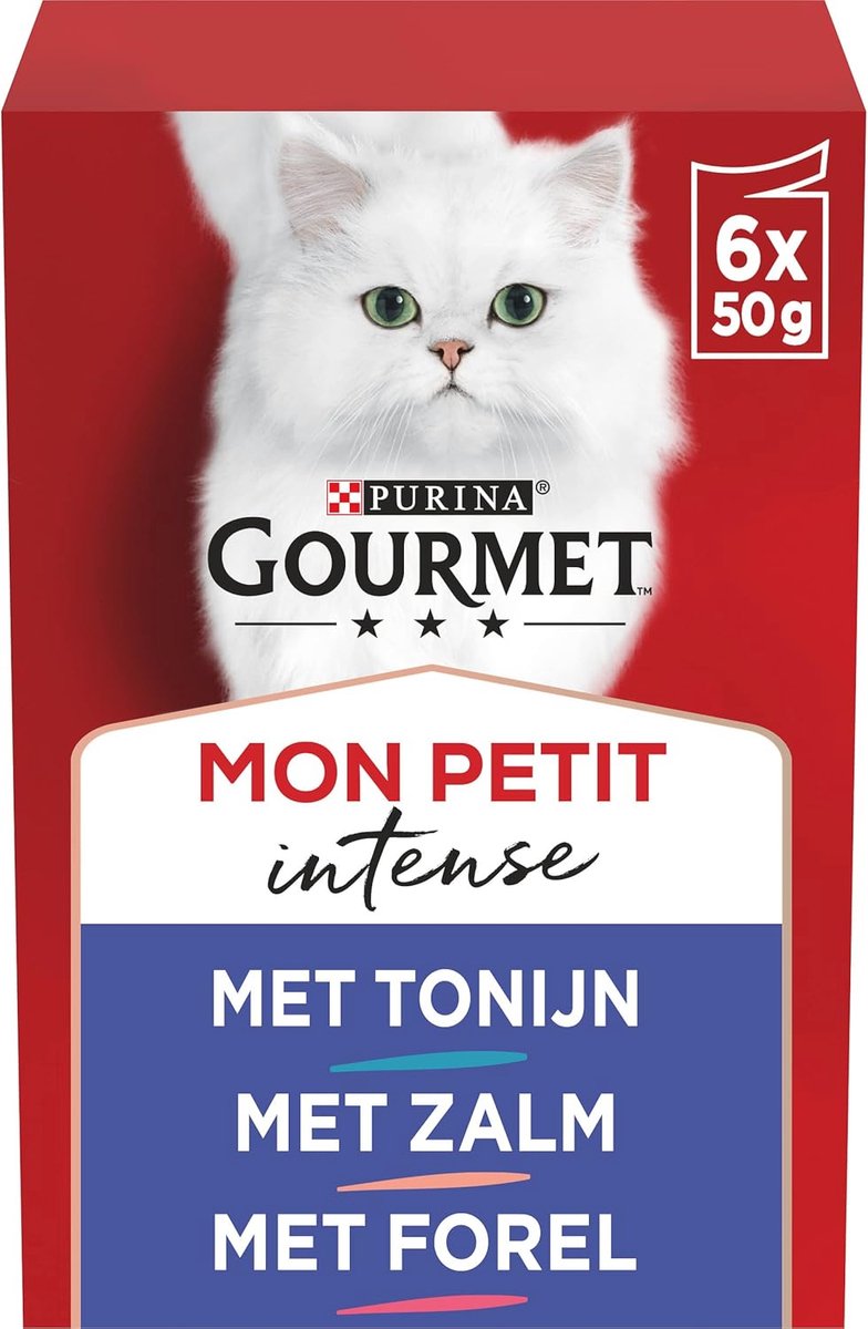 Natuurlijke Kattenvoer Selectie met Tonijn, Zalm en Forel - 24 Porties van 50g