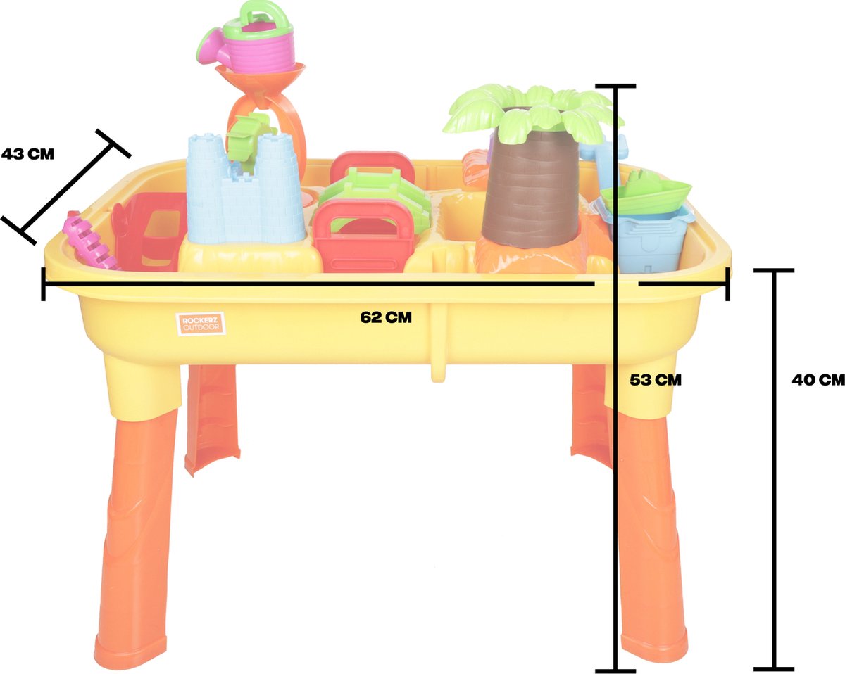 Rockerz Watertafel - Zandtafel - Speeltafel - Water speelgoed - Buitenspeelgoed - 25 delig - inclusief accessoires - Stimuleert hand-oog-coördinatie - Eenvoudig te monteren - Urenlang speelplezier gegarandeerd — afbeelding 10