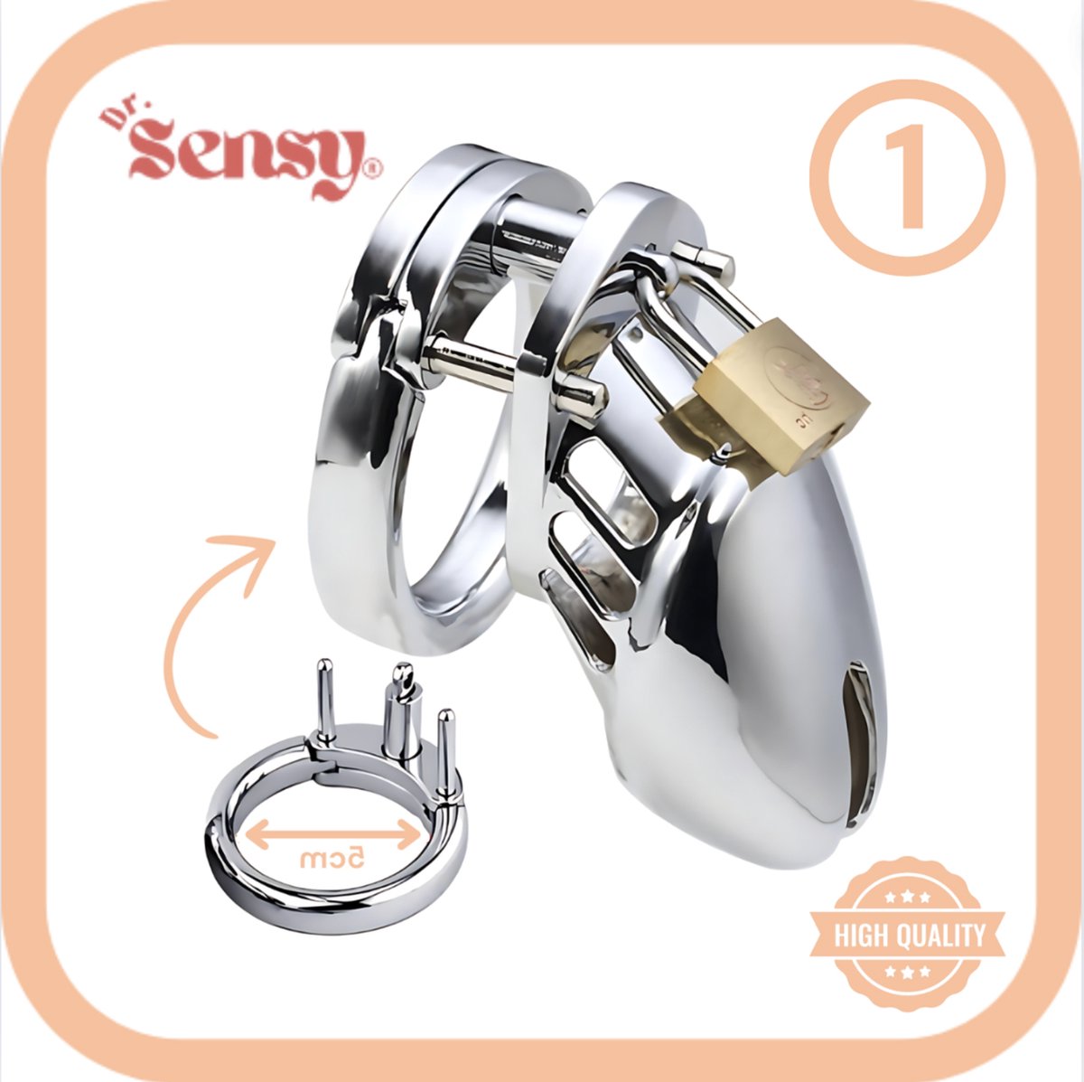 Goedkoopste Dr. Sensy - Peniskooi - Nmr. 1 - Kuisheidskooi - Metalen Chastity Cage - Peniskooi - Seksspeeltjes Voor Koppels - Kuisheidsgordel - BDSM - Inclusief Slotje - Metaal